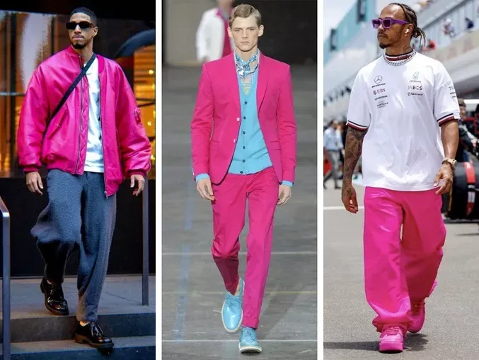 Ý tưởng phối màu hồng fuchsia hoặc hot pink cùng các màu nổi bật khác tạo phong cách cá tính, năng động